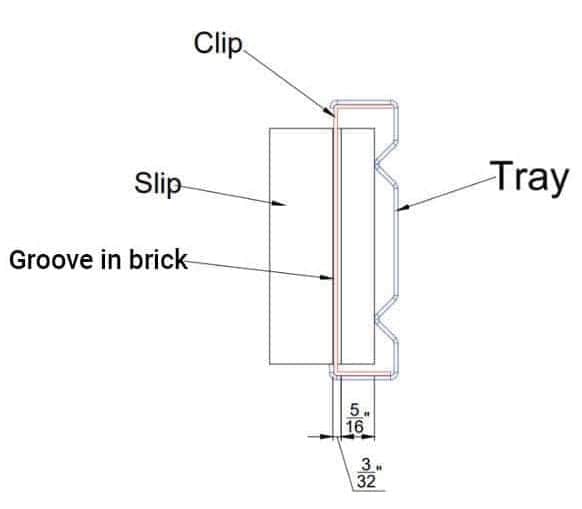 The DURUS LC System 6 Technical diagram showing how bricks attach to the rainscreen in the DURUS LC brick rainscreen system.